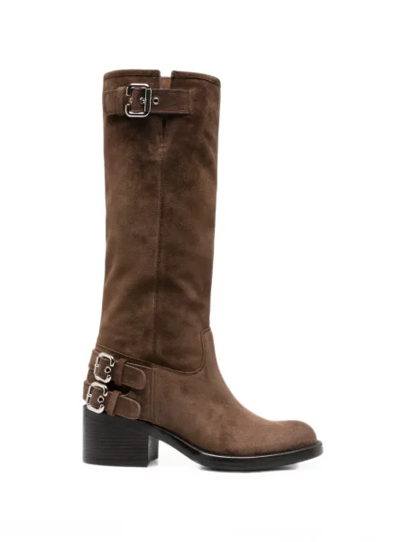 Botine Chloé cu cataramă maro
