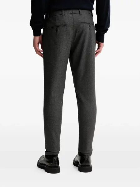 Pantaloni Les Deux cu model herringbone gri