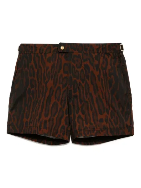 Slip de baie Tom Ford scurt maro