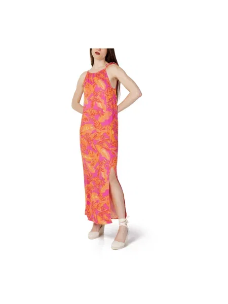 Sukienka bez rękawów Only bez rękawów koronkowa różowa