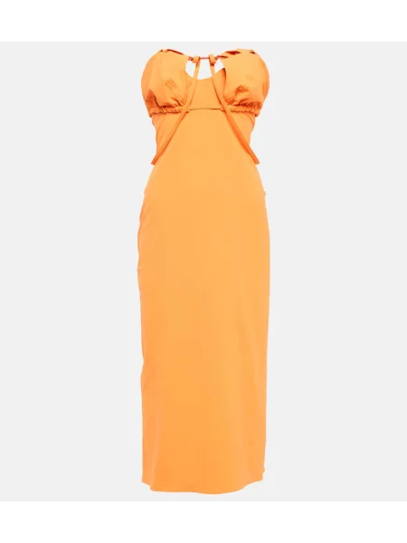 Sukienka midi Jacquemus do kolan garniturowa pomarańczowa
