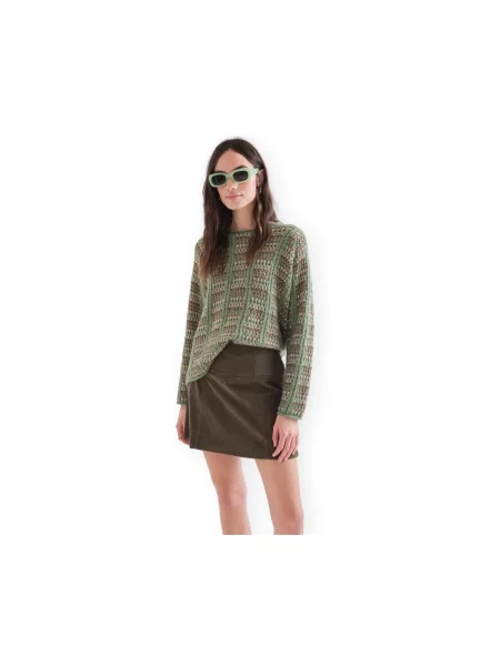 Pulover Compania Fantastica tricotate verde