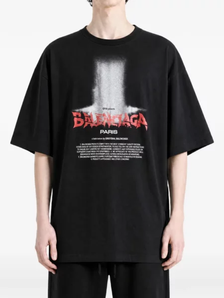 Tricou Balenciaga cu imagine negru