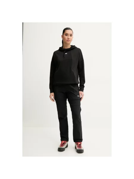 Picture bluza outdoorowa Pluris z kapturem gładka czarny