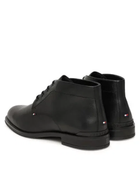 Tommy Hilfiger Gležnjarji Corporate Hilfiger Lth Boot črna