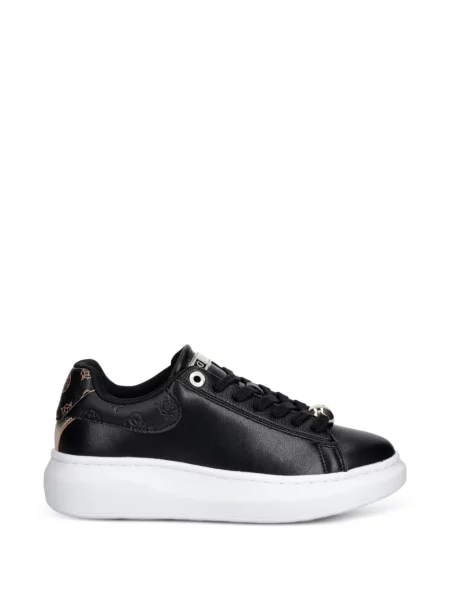 Sneakerși Guess din piele negru