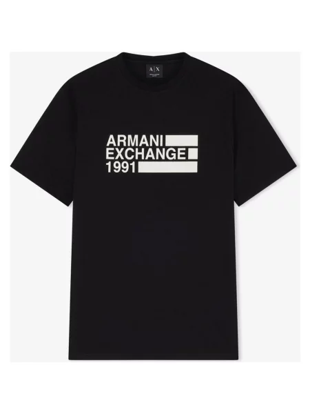 Koszulka z krótkim rękawem Armani Exchange Slim Fit Classic czarny S biały