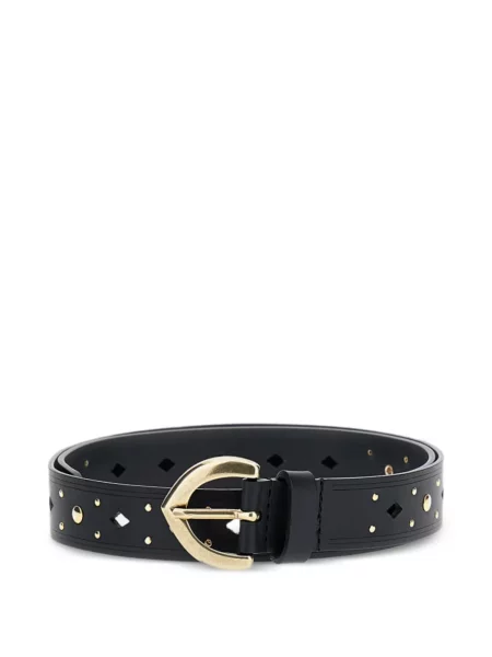 Kožni remen Bax Lab sa kopčom sa šiljcima crna