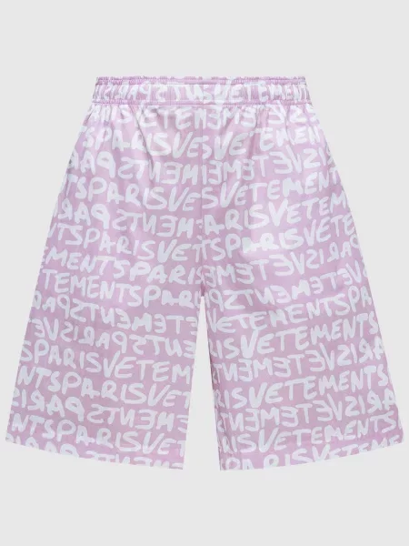 Шорти в принт логотипа Vetements рожеві