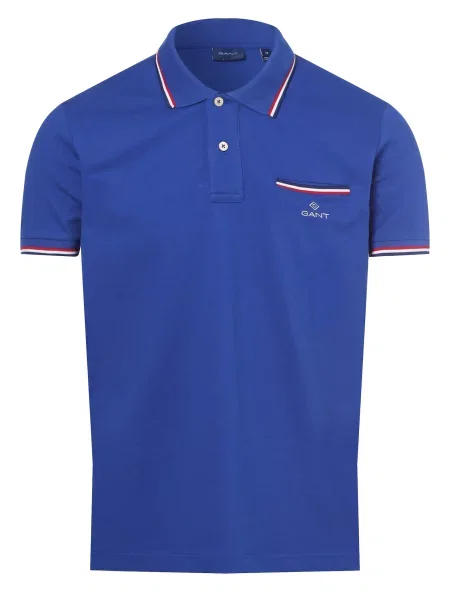 GANT Tricou bleumarin / albastru regal / sângeriu alb