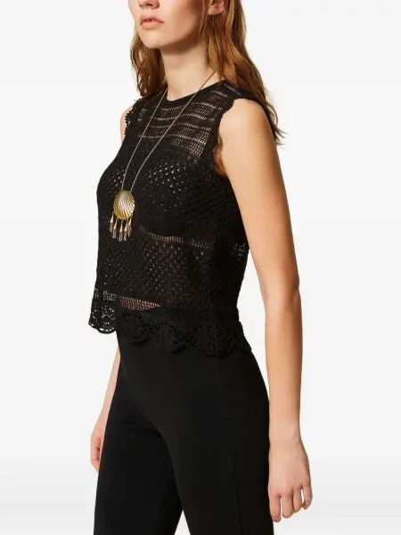 Top Twinset fără mâneci negru