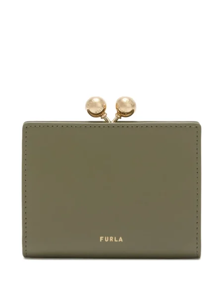 Portofel Furla din piele cu buline verde