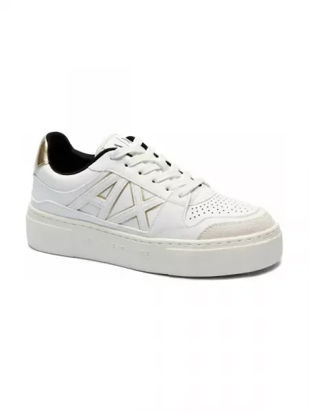 Armani Exchange Sneakers tornacipő bőr hozzáadásával fehér