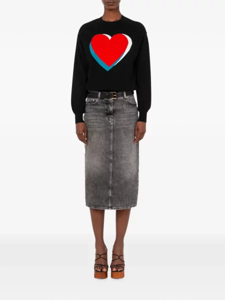 Pulover Love Moschino din cașmir negru