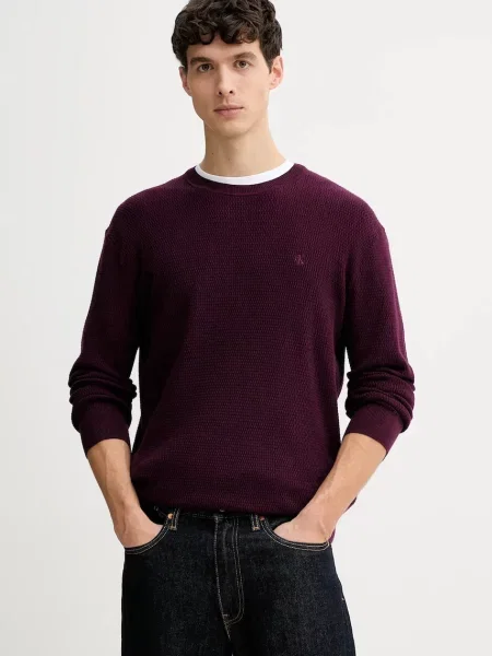 Пуловер Calvin Klein винено червено