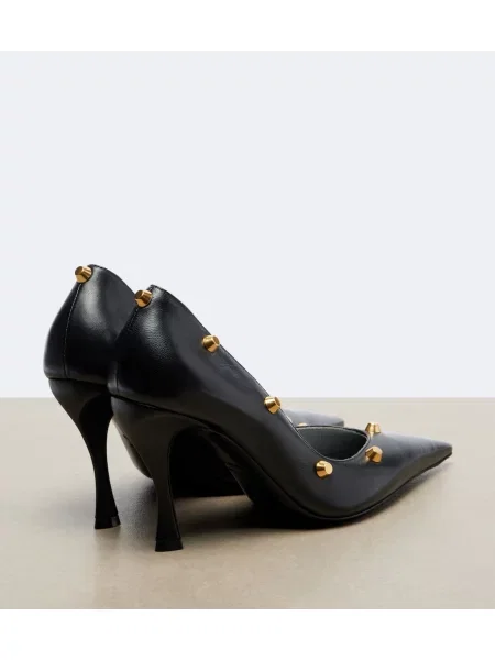 Usnjene salonarji Balenciaga z žeblji črna