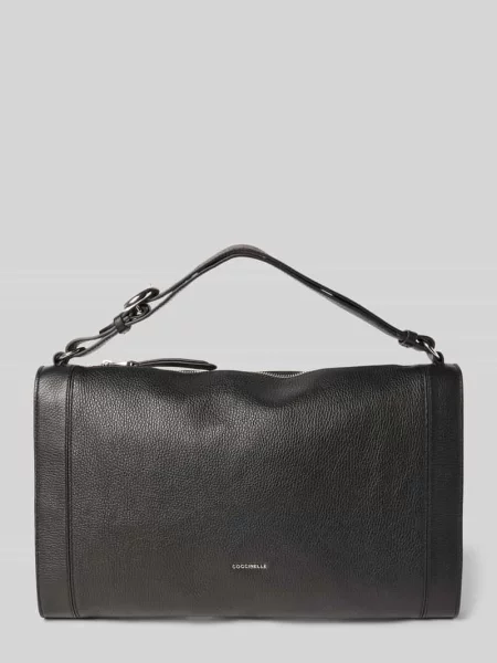 Torba na ramię z aplikacją z logo model ‘Elinor’ Coccinelle czarna