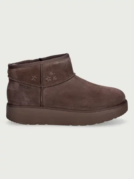 Skechers KEEP COZY μπότες χιονιού Γυναικείες δερμάτινες καφέ