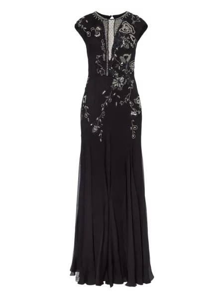 Rochie Temperley London cu model floral negru