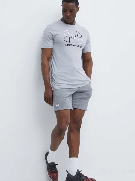 Pánske tréningové tričko Under Armour GL Foundation Update mod gray medium heather/black sivá