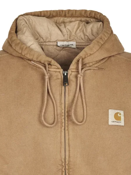 Hanorac cu glugă Carhartt Wip cu autograf maro