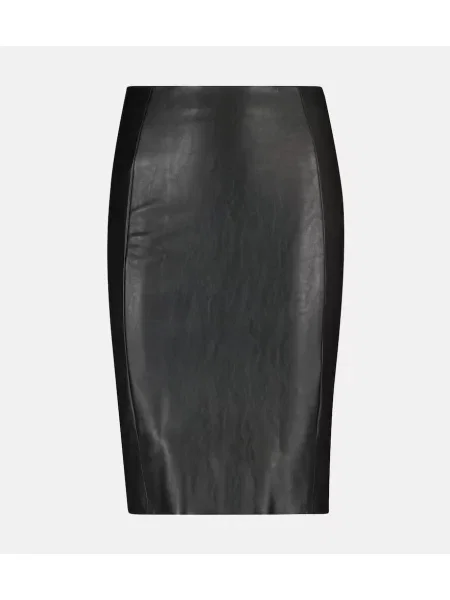 Fustă din piele Wolford până la genunchi negru
