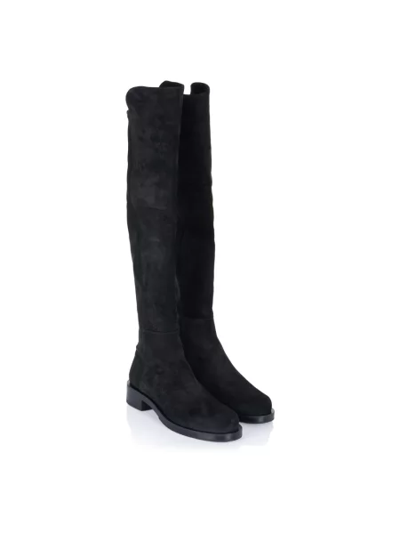 Muszkieterki Stuart Weitzman zamszowe czarne