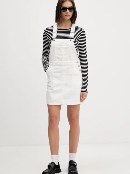 Tommy Jeans obleka denimasta bela