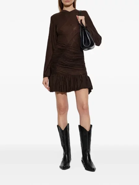 Rochie mini Iro cu volane maro