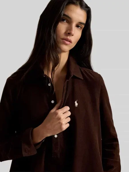 Sukienka casualowa o linii a z czystej bawełny Polo Ralph Lauren brązowa