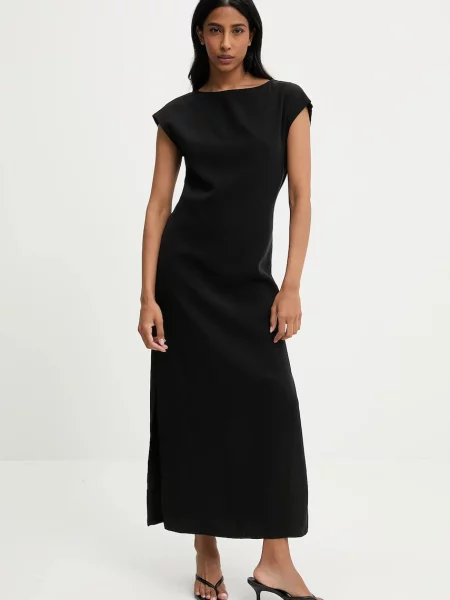 Answear Lab sukienka maxi dopasowana czarny