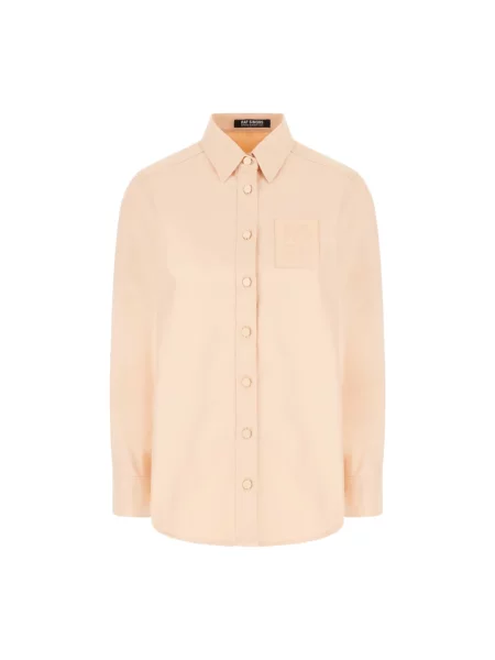 Koszula z długim rękawem Raf Simons z długim rękawem z autografem różowa