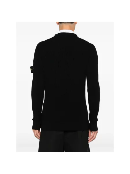 Sweter Stone Island wełniany z kamieniami czarny