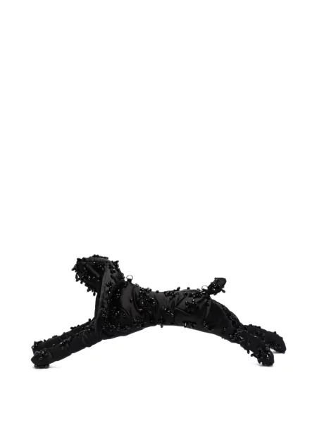 Satynowa torebka crossbody Simone Rocha z koralikami czarna