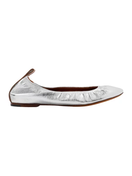 Balerinki Lanvin skórzane szare