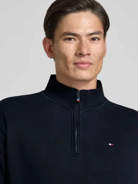 Sweter Hechter Paris z logo granatowy