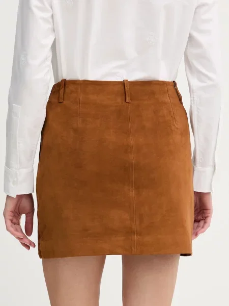 Semišová sukně Tommy Hilfiger hnědé