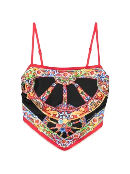 Top Dolce & Gabbana de mătase cu imagine negru