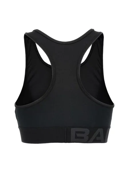 Lniany top Balenciaga czarny