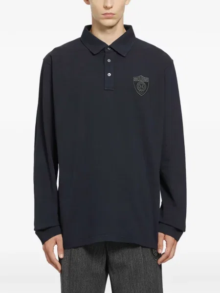 Lung tricou polo Mm6 Maison Margiela cu autograf albastru