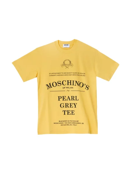 Koszulka Moschino z perełkami szara