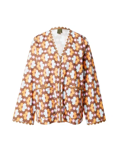 Résumé Blúzka Kino karamelová / tmavohnedá / staroružová biela