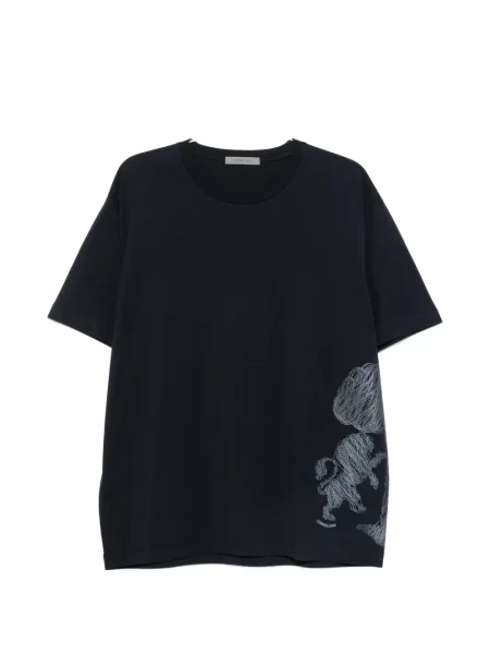Tricou Corneliani cu broderie albastru