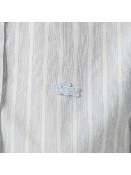 Lacoste Koszula W Paski Relaxed Fit niebieska