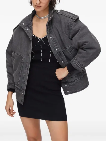 Geacă de blugi Liu Jo cu broderie gri