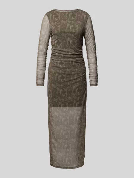 Długa sukienka z marszczeniami model ‘JUDITH’ Noisy May