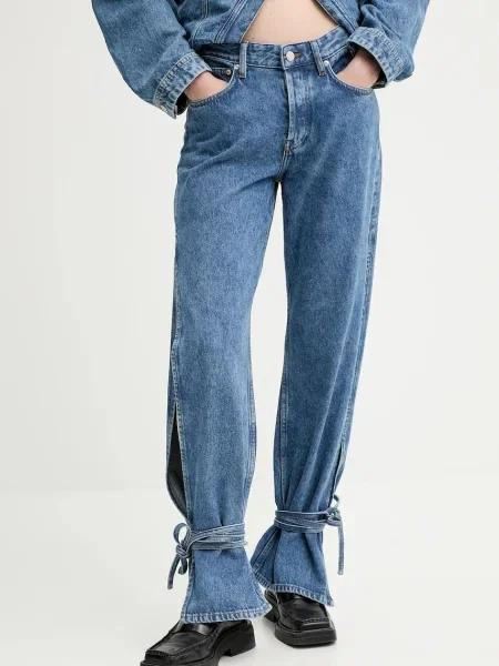 Won Hundred jeans high waist albastru