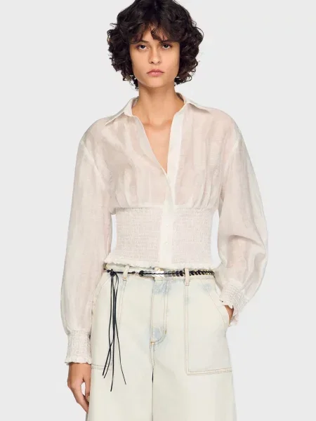 Лляна сорочка Sandro біла