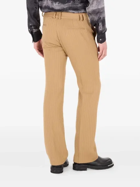 Pantaloni Roberto Cavalli de lână cu dungi maro