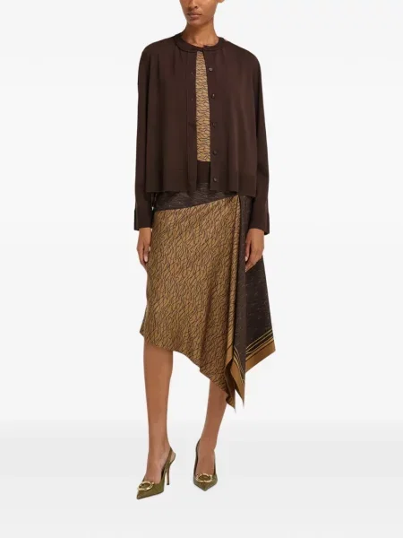 Cardigan Ferragamo de mătase maro